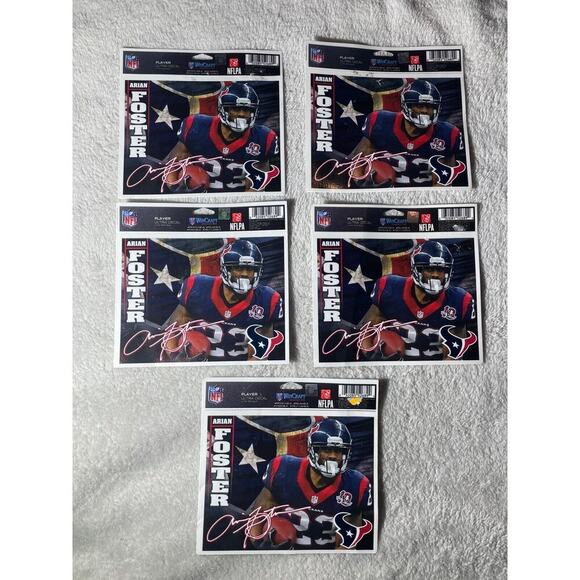 Houston Texans Wall Decal Texans Car Sticker Arian Foster Reusable‎ #23 Lot Of 5 - Picture 1 of 4